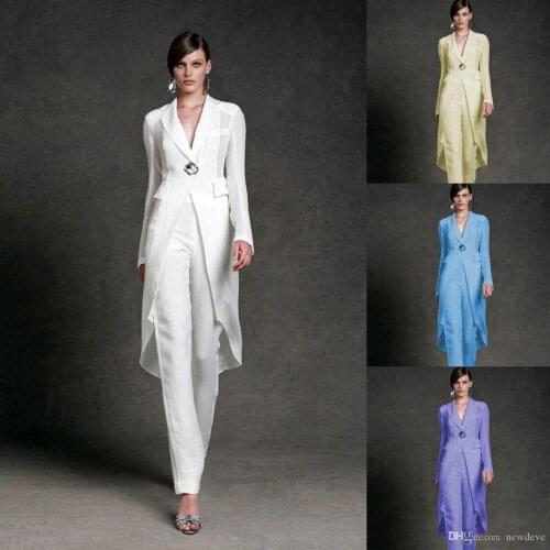 Jumpsuits Mother of the Bride Dresses V Neck Pant Suits Wedding Guest Gowns With Jackets Long Sleeve Chiffon Mother Groom Dress