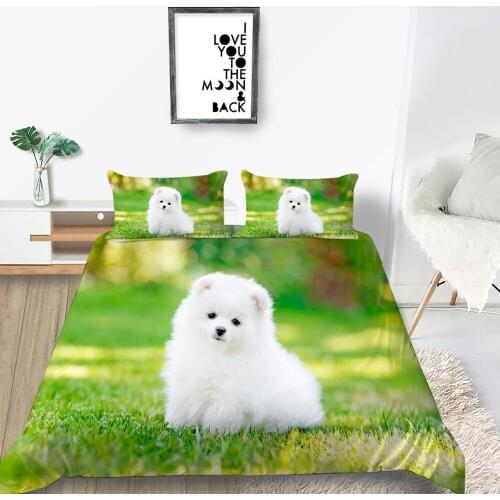 Pomeranian Bedding Set King Size Fashionable Cute 3D Print Duvet Cover Queen Twin Full Single Double Unique Design Bed Set