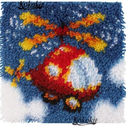 Latch hook rug pillow embroidery pillow kits Handmade cross stitch cushions cats Crocheting Rug Kits Yarn diy rug carpet