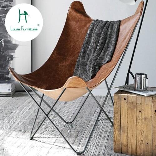 Louis Fashion Chaise Lounge Nordic Style Creative Home Designer Cowhide Single Butterfly Leisure Chair