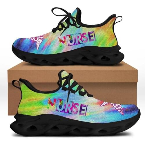 FORUDESIGNS Nursing Shoes For Women 2021 Fashion Casual Sneakers Nurse Printing Female Flats Breathable Soft Footwear Zapatillas