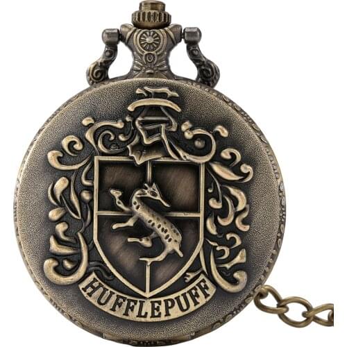 Round Bronze Badger Roman Numerals Dial Retro Pocket Watch Alloy Case Pendant Chain Old Watch Gift for Dad Husband Antique Watch