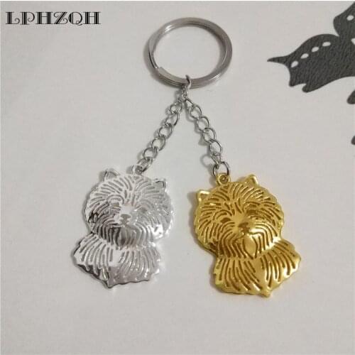 LPHZQH Fashion Jewelery Puppy Cairn Terrier Dog Key Chains Women Bag Pendant Accessory Gift Charm Trendy Car Key Rings Steampunk