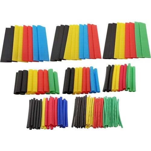 164Pcs Heat Shrink Tube Kit Polyolefin Shrinking Assorted Heat Shrinkable Tube Wire Cable Insulated Sleeving Tubing 8 Sizes