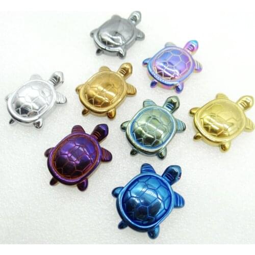 2020 New Natural Titanium Stone Hematite Turtle Pendant Gem Beads for DIY Jewelry Making Necklace for Men Women 1pcs