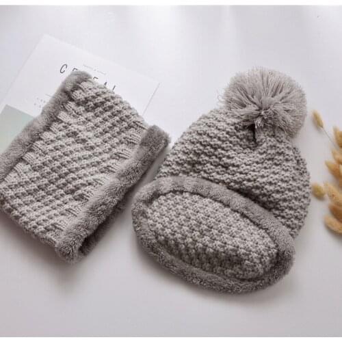 2021New Women Velvet Wool Hats Bib Sets Female Warm Thick Knit Caps Girl Outdoor Cycling Windproof Beanie Skullies Hats Suit