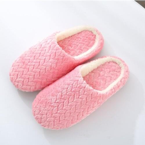 2020 New Soft Sole Slippers Women Men Indoor\ Floor Flat Shoes Spring Autumn Winter Warm Home Cotton Plush Suede