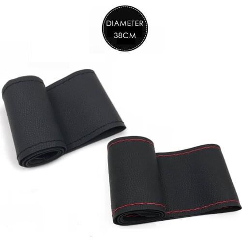 DIY Steering Wheel Covers/ Soft Fiber Leather braid on the steering-wheel of Car With Needle and Thread Interior accessories