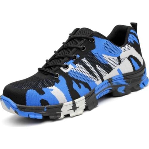Spring Steel Toe Cap Work Shoes Puncture Proof Safety Boots Camouflage Tactics Trekking Outdoor Soldier Fishing Men Sneakers