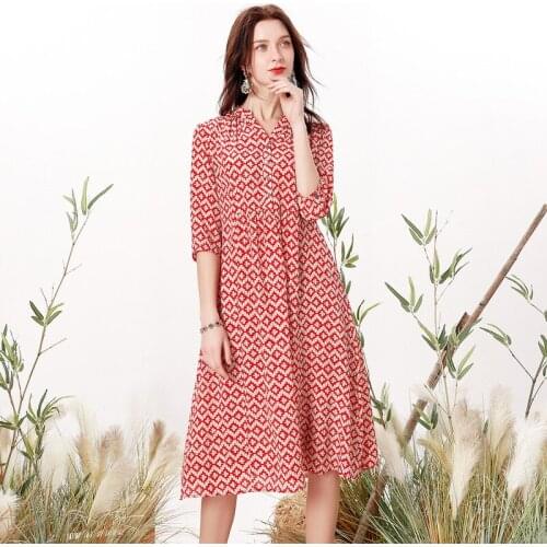 Christmas silk floral dress womens clothes femme summer long sexy retro beach casual slim dresses plus size summer pink flower