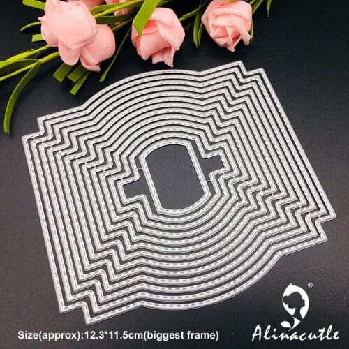 AlinaCraft METAL CUTTING DIES die cut 13pc nesting frame background Scrapbooking paper craft card album punch art cutter