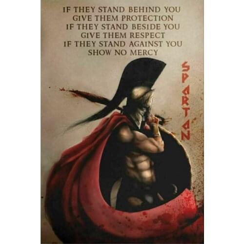 Warrior Spartan Quote Birthday Great Idea Art Film Print Silk Poster for Your Home Wall Decor 24x36inch