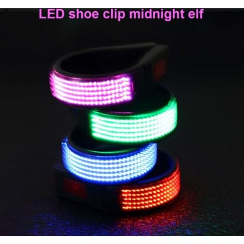 Halloween LED Shoes Clip Lights USB Charging Night Running Gear Color Changing Safety Clip Lights for Halloween Dance Party