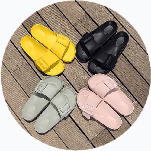 Square ring Indoor Home Slippers Suitable Bathroom Thick Bottom Beach Soft Comfortable Summer Beach Outdoor Female Footwear Male