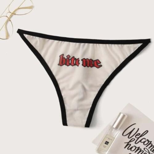 Women Funny Letter Printed Panties Sexy Lingerie Underwear Ladies Cotton Briefs Underpants Ropa Interior Femenina