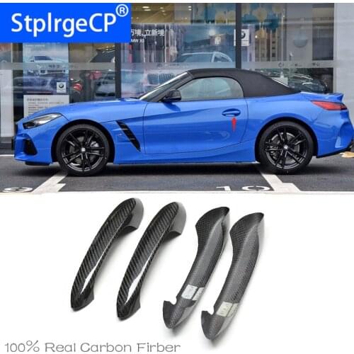 High Quality For BMW Z4 G29 M40i sDrive 25i M 2019 2020 Car Accessories Carbon Fiber Auto Door Handle Knob Exterior Trim Covers