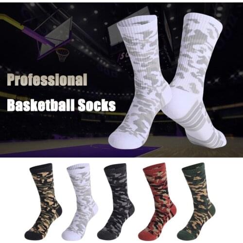 High Quality Camouflage Outdoor Sports Elite Basketball Socks Men Cycling Socks Compression Socks Cotton Towel Bottom Mens sock