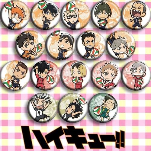 1pc 58mm Haikyuu !school Volleyball Anime badge Brooch Icons on backpack