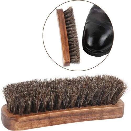 1 Pcs Shoe Cleaner Household Cleaning Tools Polish Natural Leather Horsehair Shoe Brush Soft Polishing Tool Cleaning Tools