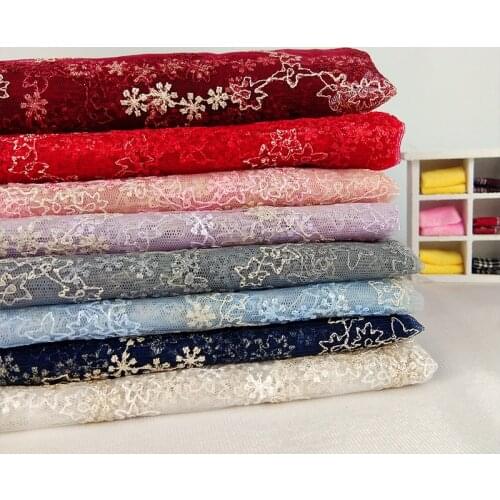 1 Yard vintage Embroidered Lace Fabric Tulle For Womens Dress Clothing Sewing Net French Fabric DIY Lace Trim Lace Material