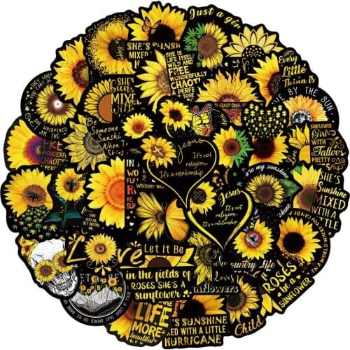 10/50PCS Little Daisy Sunflower Girl Sticker Graffiti Fridge Notebook Luggage Decoration Sticker Waterproof Sticker Wholesale