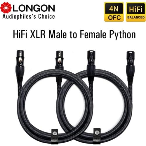 LONGON HiFi XLR to XLR Microphone Cable Male to Female 2M 5M10M Balanced XLR 3Pin Nylon Braided for Audio Mixer Amplifiers 2Pack