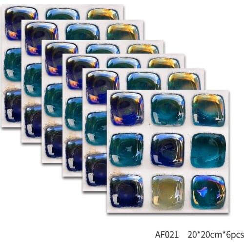 20*20 3d Crystal Tile Sticker Waterproof Self Adhesive Mosaic Decal Peel And Stick Pvc Tile Kitchen Self-adhesive Wall Stickers