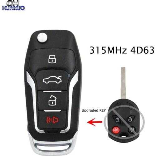 3+1 Button New Upgraded DS style Folding Remote Key Fob 4 Button For Ford 315MHZ with 4D63 Chip 80/40BITS