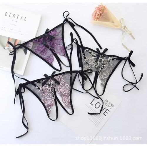 3PCS/ Pack Women Lace Open Back Crotch Sexy Panties Crotchless Briefs Underwear G String