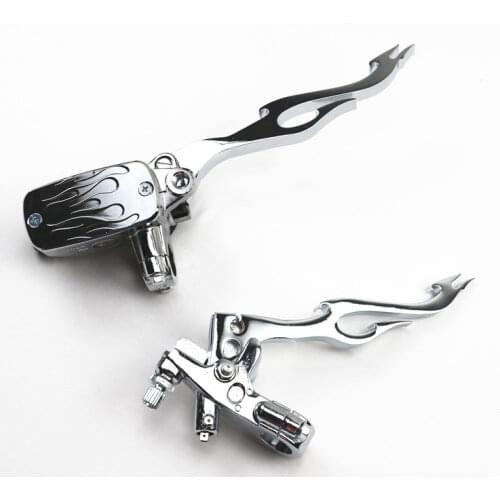 7/8" 22mm Flame Brake Clutch Lever For Honda Kawasaki Suzuki Cruiser Cafe Custom