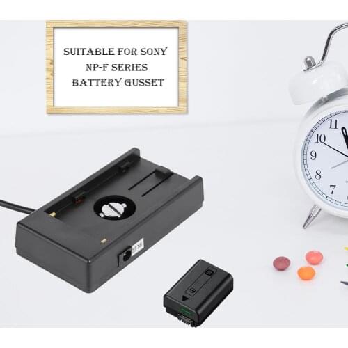 Alloet Camera Battery Adapter Buckle Plate With 7.4V DC 5.5*2.1mm Plug For Sony NP-F Series NP-F970 F960 F770 F750 F570