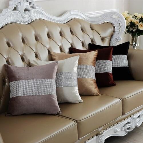 Velvet Fabric Diamond Pillow Cushion Shining Home Decor Pillow Decorative Throw Pillows 45X45cm (Only The Outer Cover)