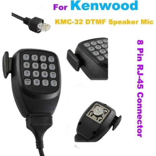 Free Shipping KMC-32 DTMF Function keys 8 Pin RJ-45 Plug Speaker Microphone for Kenwood TK768G/TK868G/TM271/TM471/TK7160E