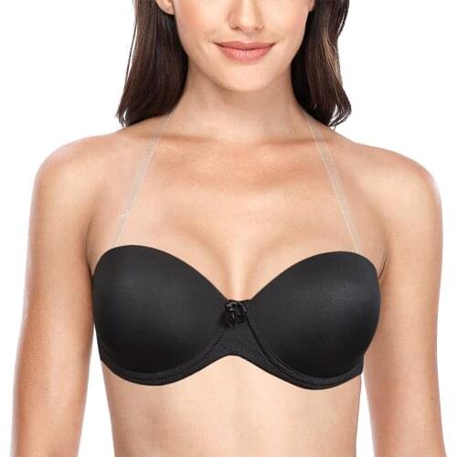 Padded Push Up Bra Plus Size Wire Women Halter Strapless Sexy Lingerie BH Wedding A B C D E F 70 75 80 85 90 95 3 Colors