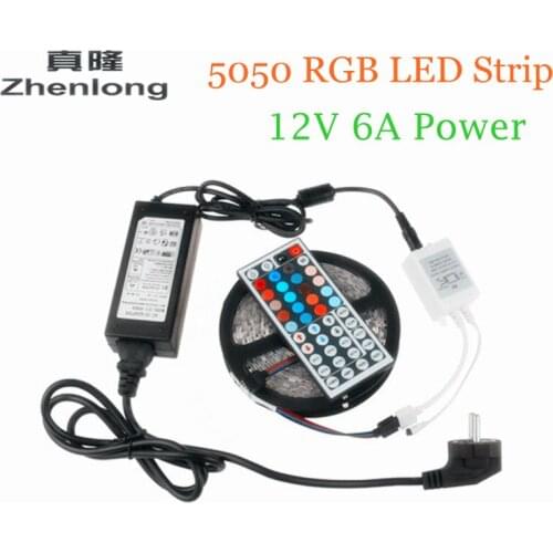5M RGB LED Strip 5050 non waterproof Light 300LED Flexible 20 colors Change For Home Party Decoration + 44Key Remote +6A Adapter