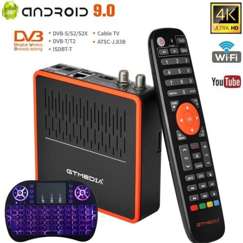 2021 GTMEDIA GTCombo 4K 8K HD Smart Android 9.0 TV BOX Amlogic S905X3 DVB-S2/T2/C Cable 2.4G/5G WiFi BT Satellite Receiver W/ i8