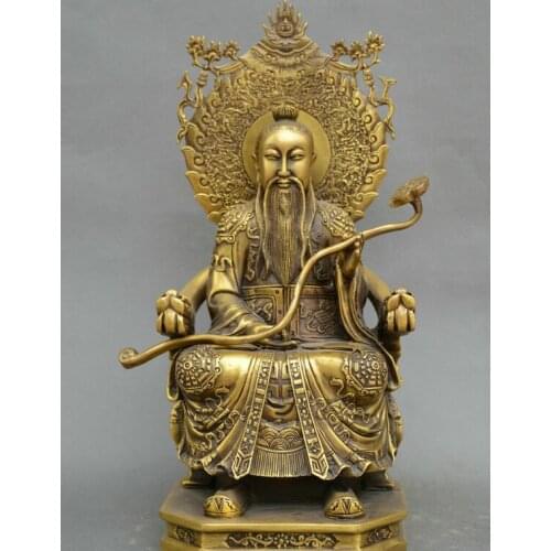 Chinese fengshui old bronze Taoism Buddhism the Very High Lord Ru Yi Statue