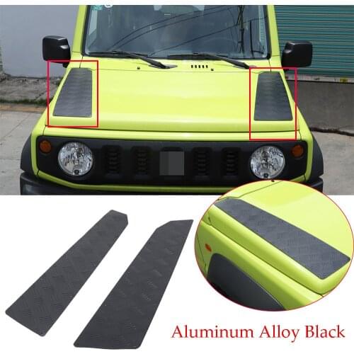 Alloy Black Engine Hood Decorative Guard Panel Trim Kit For Suzuki Jimny 2019-2020