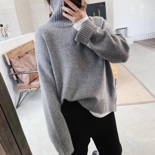 2019 New Rabbit Hair Sweater Women Knitted Streetwear Pullovers Turtleneck Stretchable Winter Clothes Women