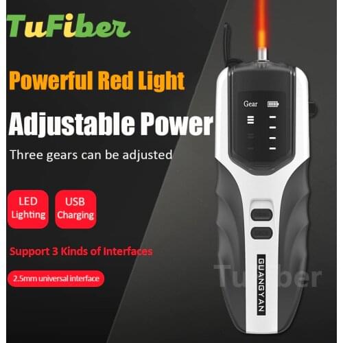 NEW Rechargeable Fiber Optic Tester Pen VFL 30km Red Laser Optical Fiber Optic Red Light Pen Visual Fault Locator 5-30MW