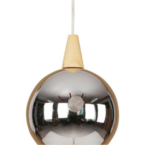 Nordic Loft Style Rose Gold Iron Droplight Modern LED Pendant Light Fixtures E27 Simple Metal Wood Hanging Lamp Home Lighting