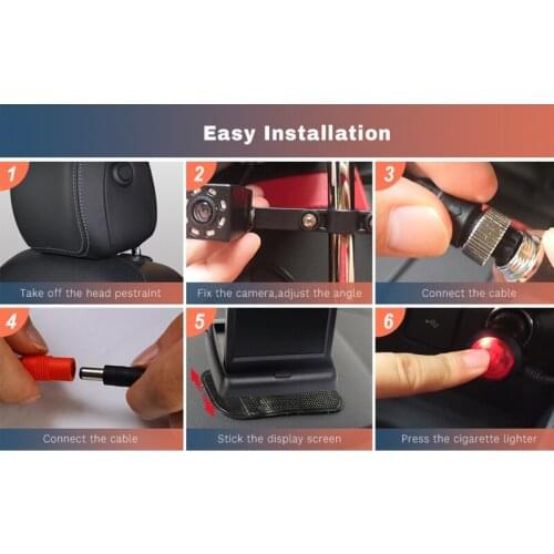 T5EC Shockproof Baby Child Car Seat Mirror Infants Safety Back Seat Monitor with Camera 150° Wide View 360° Adjustable