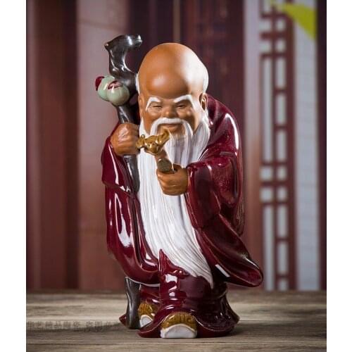 Rare Old Oriental Santa Claus Decoration Shiwan Kiln Ceramic Figure Statue