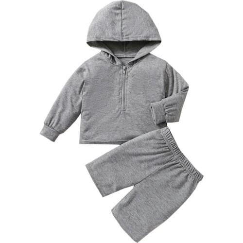 Infant Kids Baby Girls Sportwear Long Sleeve Hooded Zipper Tops Shorts Bottoms 2Pcs Spring Autumn Active Solid Clothes Outfits