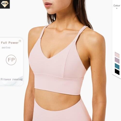 New High Impact Sports Bra Backless Bra Cross Strap Beauty Back Lulu Yoga Bra Woman Big Size Jogging Cycling Fitness Crop Top