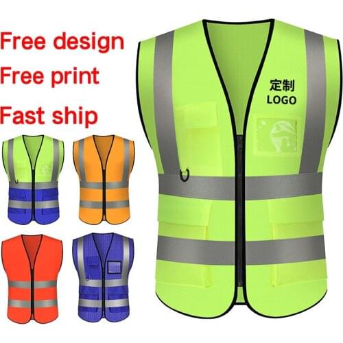 Customized logo Warning Reflective Sanitation Work Vest Construction Work Uniforms Engineer Work Security Vest Traffic Car vest