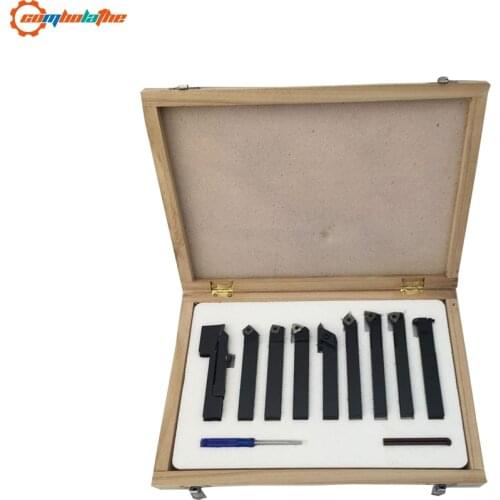 Carbide turning tool 16mm 9pcs hard alloy tool holder indexable turning tool for bench lathe