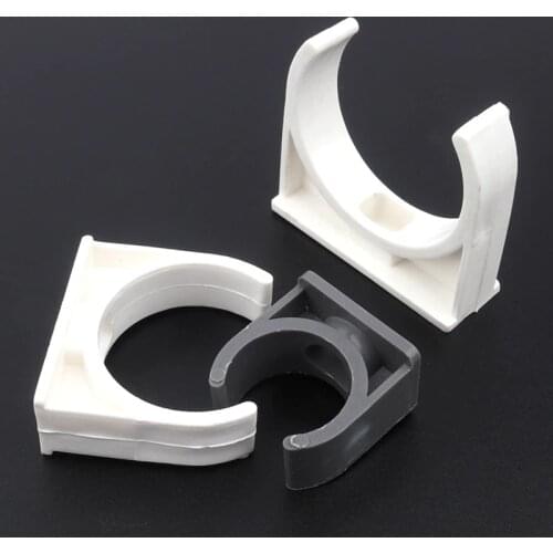 PVC U-Type Pipe Clamp Plastic Pipe Clip Tube Holder Pipe Fitting Fixed With Screws White/Grey 20mm 25mm 32mm 40mm 50mm