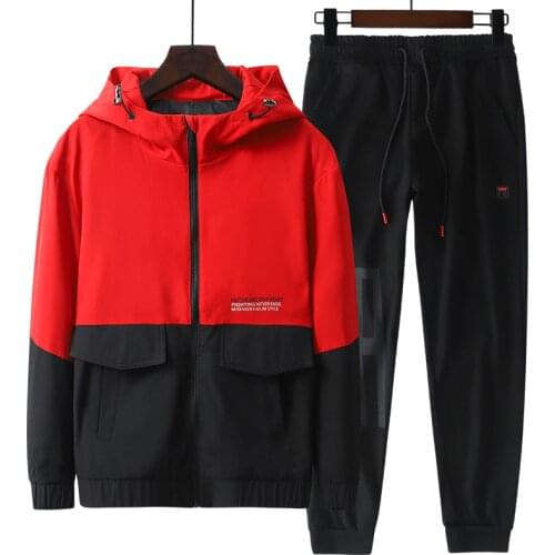 Spring Men Tracksuits Male Zipper Hooded Jacket Sweatshirt Pants 2pcs Sports Sets Japanese Streetwear Sportwear Plus Size 8XL
