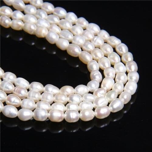 4-4.2mm Real Natural White Pearls Beads for women diy Jewelry Making Bracelet earring Necklace Loose rice oval Freshwater pearls
